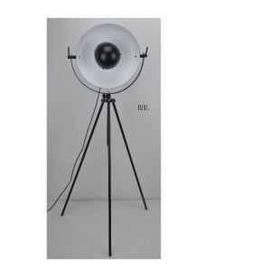 Statywowa lampa podłogowa LED z funkcją regulacji w górę i w dół, czarny matowy klosz wewnątrz biały