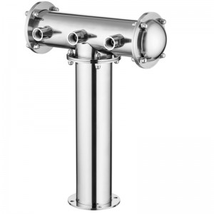 Wieża piwa w kształcie litery T ze stalą nierdzewną