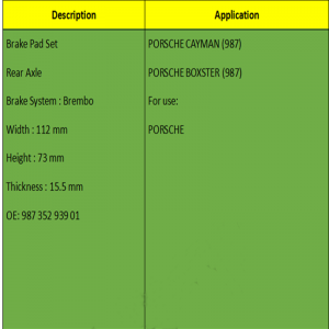 Klocki hamulcowe (OE: 987 352939 01)