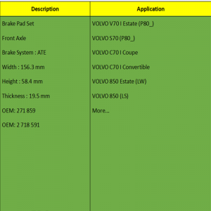 Klocki hamulcowe (OE: 271 859, OE: 2718591)