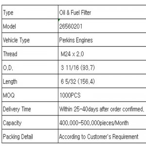 Filtr oleju i paliwa