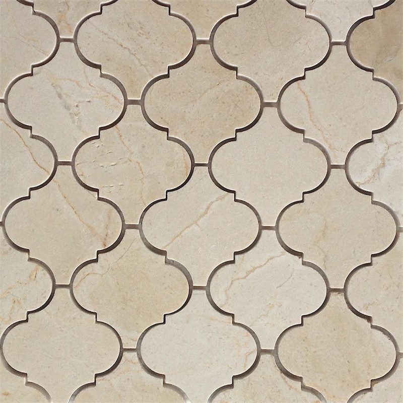 Kremowe mozaiki w jodełkę Marfil
