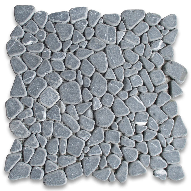 Nero marquina marmurowa wielka mozaika w kształcie wachlarza w kształcie wachlarza polerowana