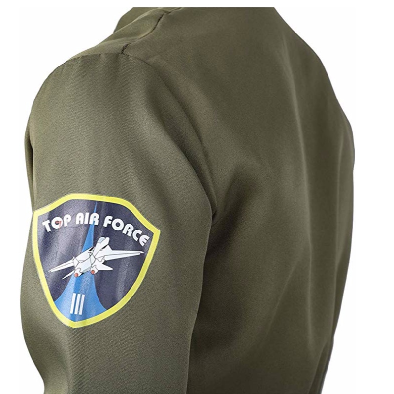 Męskie kostiumy pilotażowe Air Force Fighter Pilot kombinezon dla dorosłych z haftowanymi naszywkami i kieszeniami