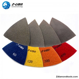 ZL-123ET trójkątne galwaniczne podkładki diamentowe do posadzki betonowej