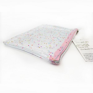 PVC cosmetic pouch with glitter paillette