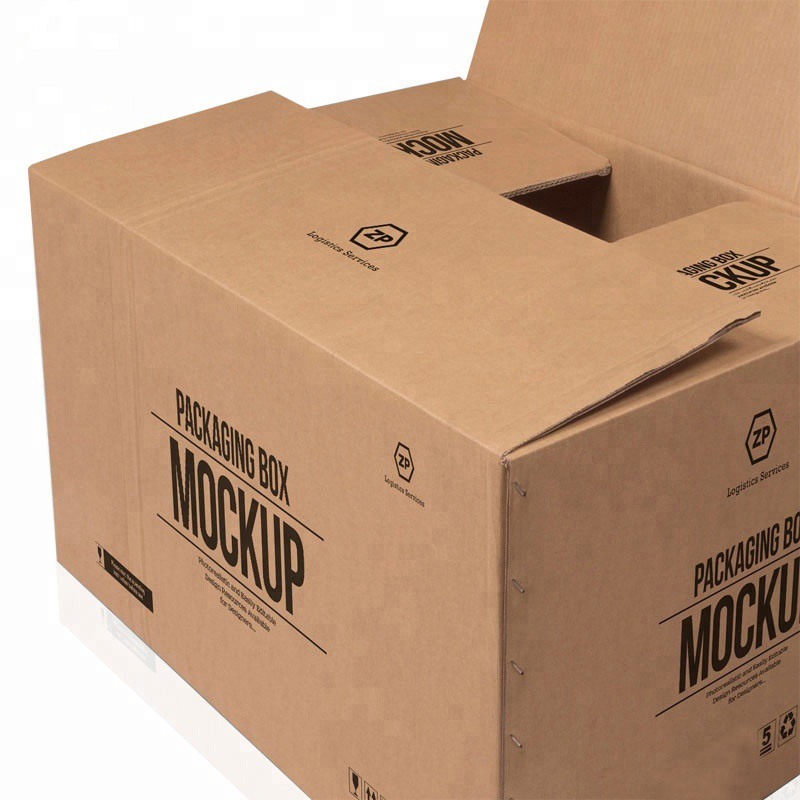 Gorący sprzedawanie niestandardowe duże 5-warstwowe logo marki drukowane papier pakowy wysyłka dostawa duże pudełko kartonowe