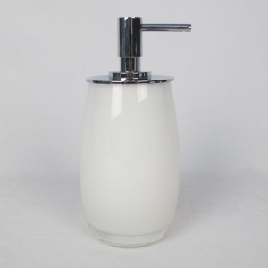 Zestaw akcesoriów łazienkowych z białego szkła