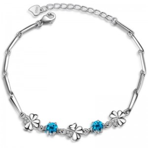 Saphire damska bransoletka sześcienna cyrkonia bransoletka