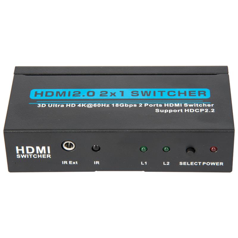 Obsługa przełącznika HDMI 2x1 V2.0 3D Ultra HD 4Kx2K @ 60Hz HDCP2.2