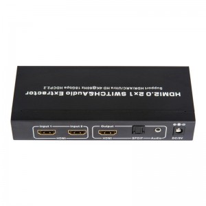 Obsługa przełączników i ekstraktorów audio V2.0 HDMI 2x1 ARC Ultra HD 4Kx2K @ 60Hz HDCP2.2 18 Gb \/ s