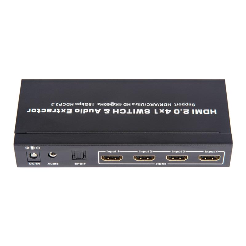 Obsługa przełączników i ekstraktorów audio V2.0 HDMI 4x1 ARC Ultra HD 4Kx2K @ 60Hz HDCP2.2 18 Gb / s