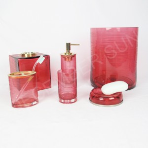 Okrągłe paski do grawerowania z zestawem akcesoriów łazienkowych ze szkła zabłąkanego