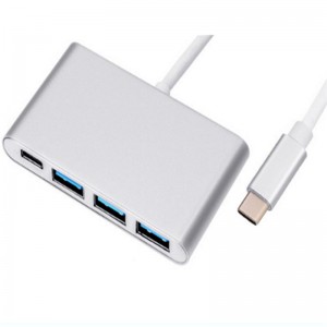 Adapter Hub 4 w 1 USB typu C na USB 3.0x3 + Type C.