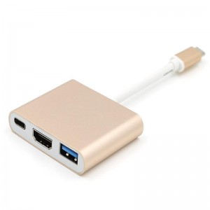 Adapter hub USB typu C na HDMI + USB 3.0 + Type C.