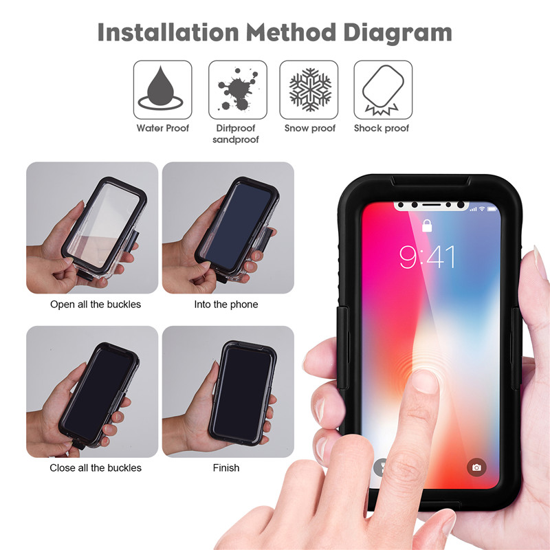 Wodoodporne etui do telefonu komórkowego iPhone XS wodoodporne etui tanie odporne na wstrząsy etui na iPhone'a (czarne)