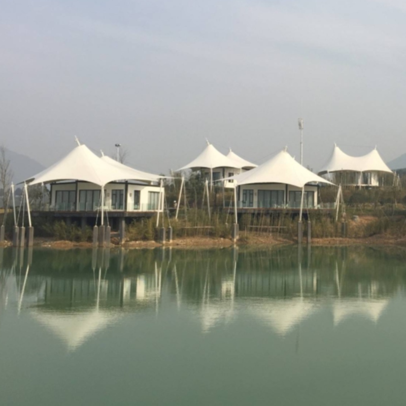 Prefabrykowane 2 osoby Domy Chiny Luksusowy namiot Namiot hotelowy Kurort z łazienką i dekoracją wnętrz