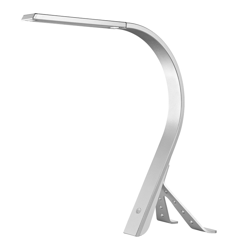 525 Przyciemniający Klip na lampie stołowej Silver LED Desk Lampa Metal Swing Arm LED Reading Light