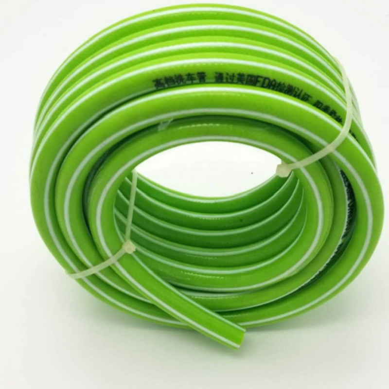 Kolorowy elastyczny wąż ogrodowy z PCV wzmocniony oplotem z tworzywa sztucznego