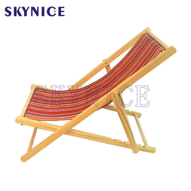 Zewnętrzny drewniany składany fotel plażowy