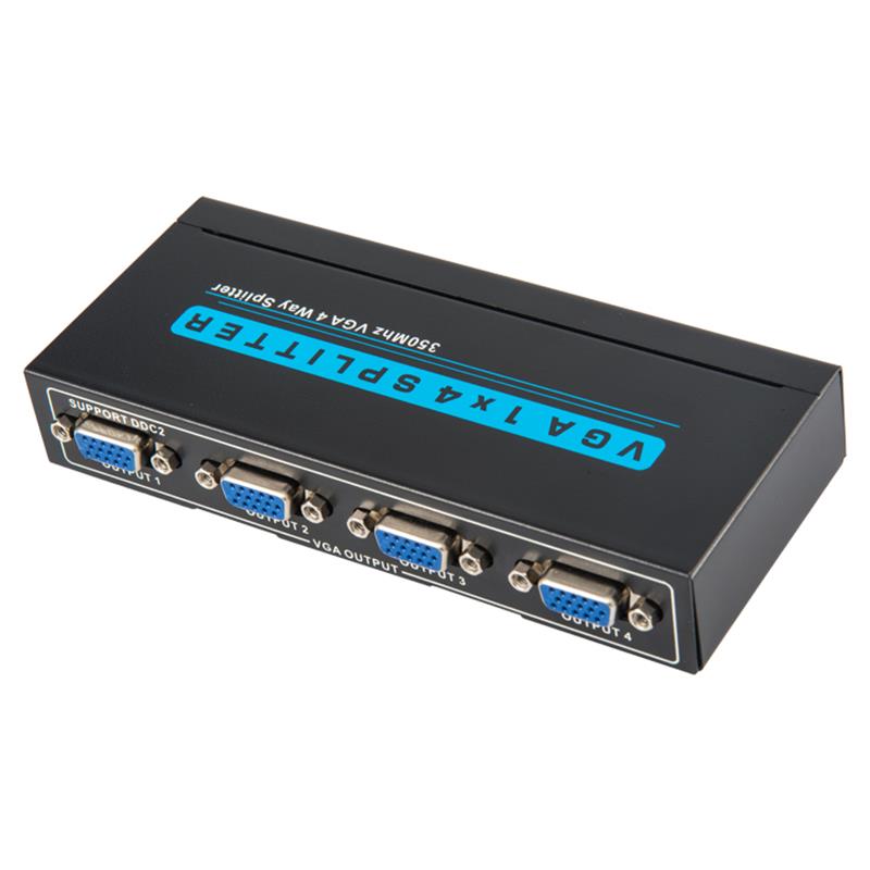 350MHz 4 Way VGA 1x4 Splitter Support 1080P