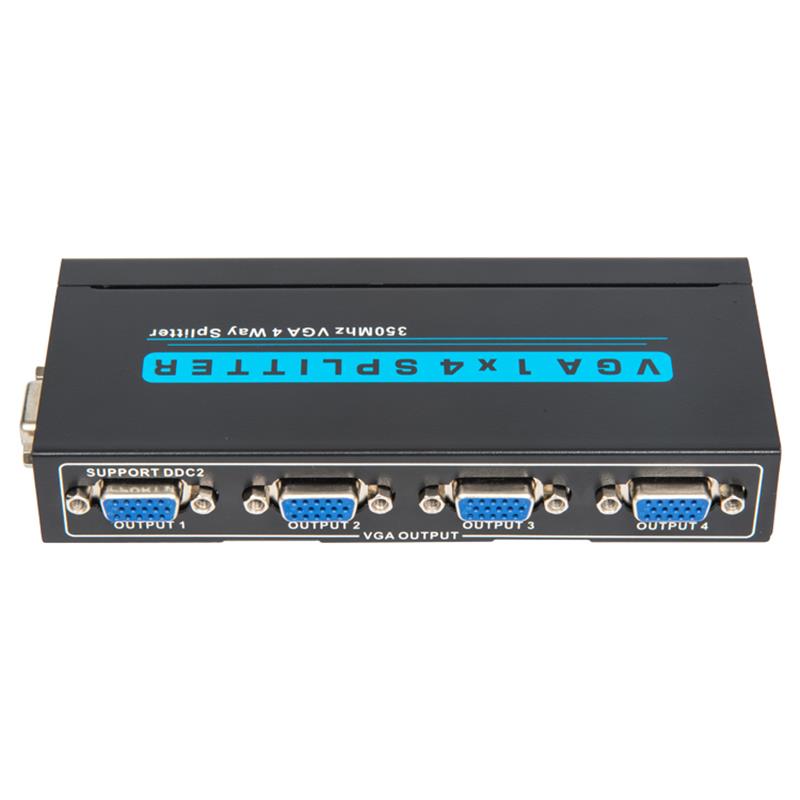 350MHz 4 Way VGA 1x4 Splitter Support 1080P