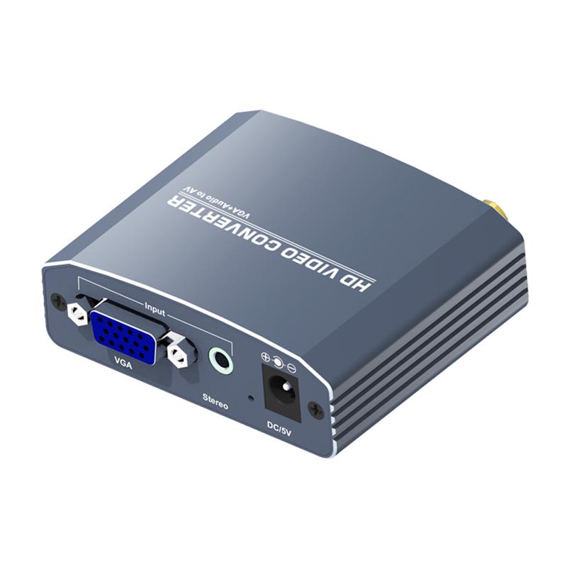 Obsługa VGA + Stereo Audio to AV Converter 1080P