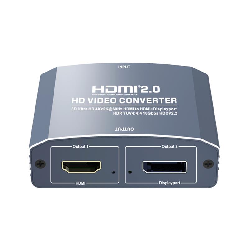 Konwerter 3D Ultra HD 4Kx2K @ 60Hz HDMI na HDMI + DP Obsługa HDMI 2.0 HDR YUV4 18 Gb / s 4: 4 HDCP2.2