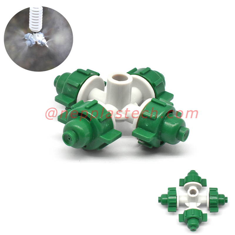 Rozpylacz krzyżowy Rozpylanie chłodzenie i nawilżanie szklarni zamgławiacze oszczędzające wodę nawadnianie Mikro-zraszacz zraszający