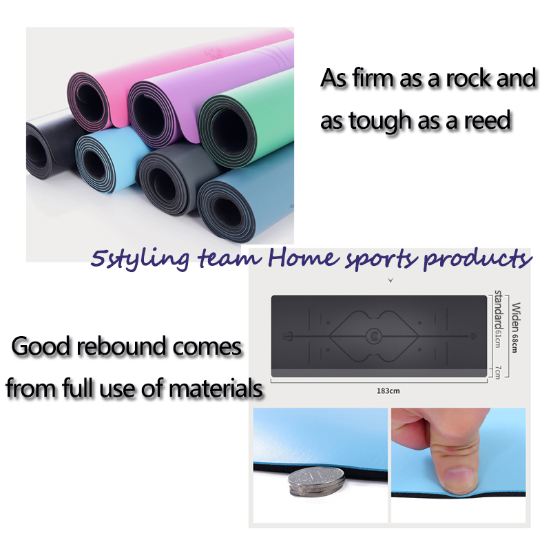 Linia pozycjonująca mata do jogi Pu Natural Rubber, pochłaniająca pot i antypoślizgowa, luksusowa mata ziemska, mata fitness dla kobiet i mężczyzn w sali do jogi