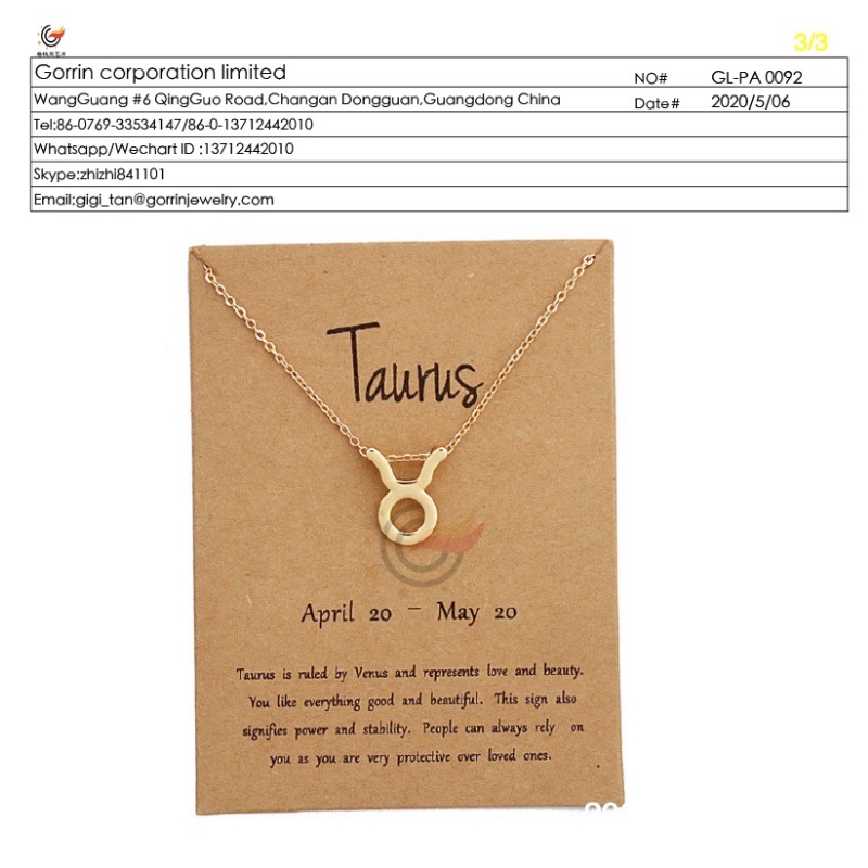 Karta naszyjnik Gl-PA0092