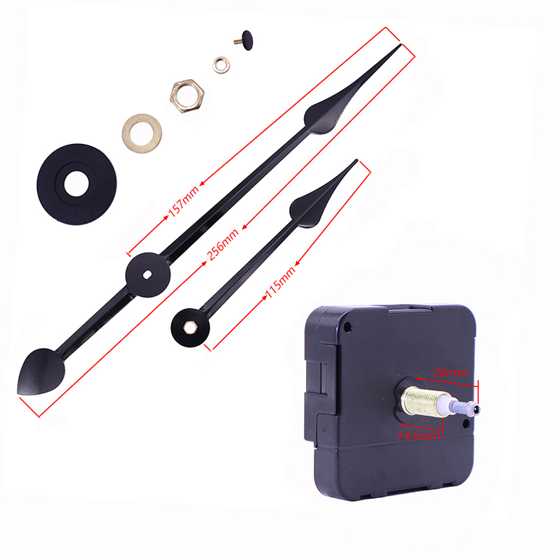 HR1688 Mechanizm kwarcowy czarny 23 mm i duże wskazówki zegarowe