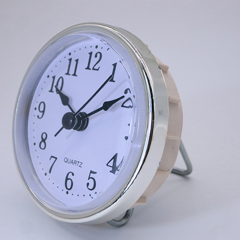 średnica 65mm okrągła ściana srebrna wkładka zegarowa