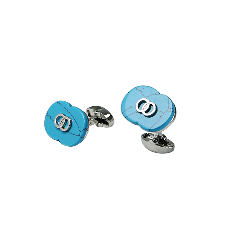 Podwójne boki Turquoise Classic Suit Cuff Links