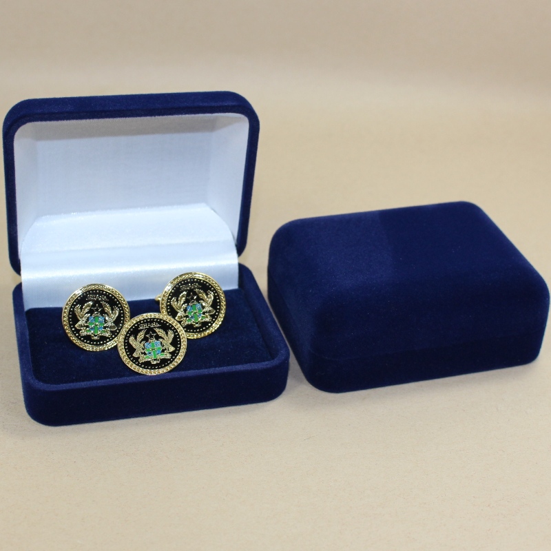 Punkt D-45S okrągły kształt Velvet Box dla kilku spinek do mankietów, 60mm spinka do krawata, lub wiele odznak, monety, medale, itp., mm.75*95*32mm, wagi około 65g