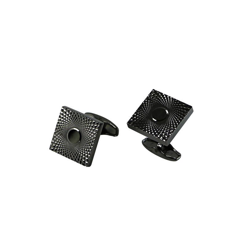 Gunmetal Plated Square Cuff Links