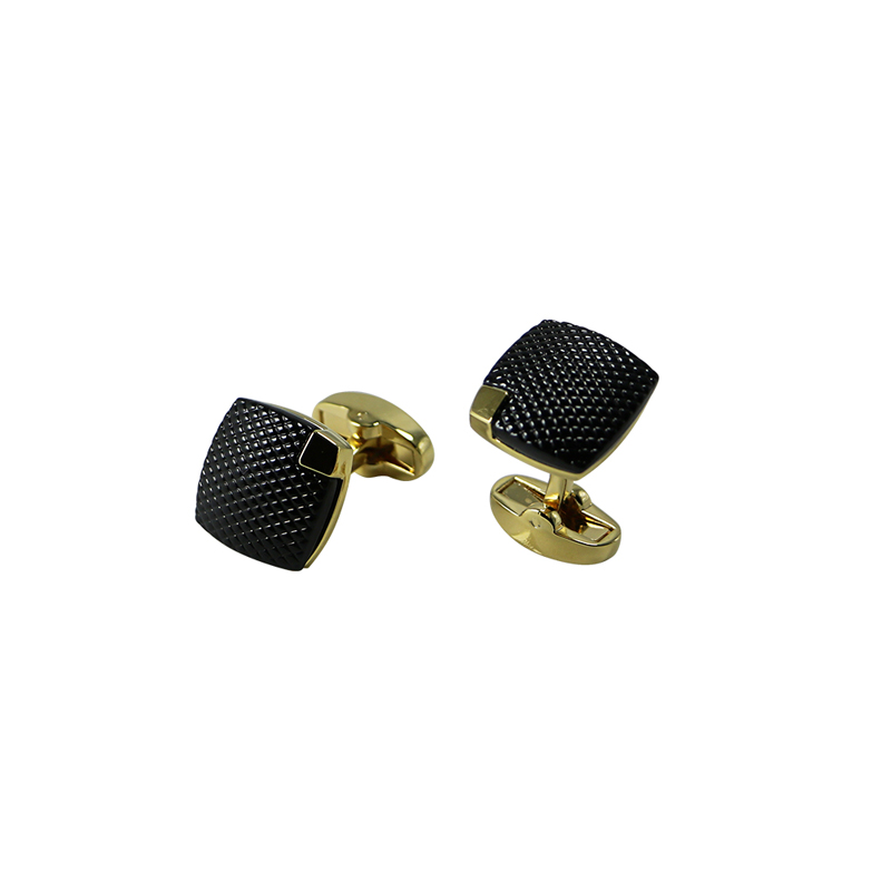 2 Tony Gold &Gunmetalal Plated Square Cool Cuff Links