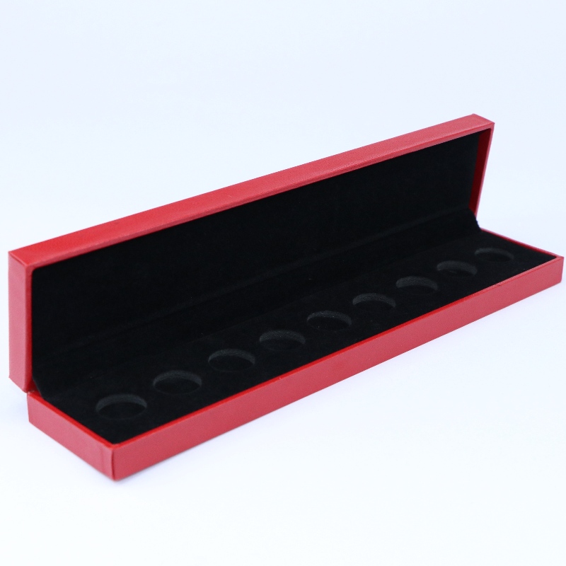 Element V-11 prostokąt Sztuczne pudełko ze skóry ekologicznej na monetę 210 * 35 mm, znaczek i naszyjnik itp. Mm. 240 * 52 * 30, waga około 130g