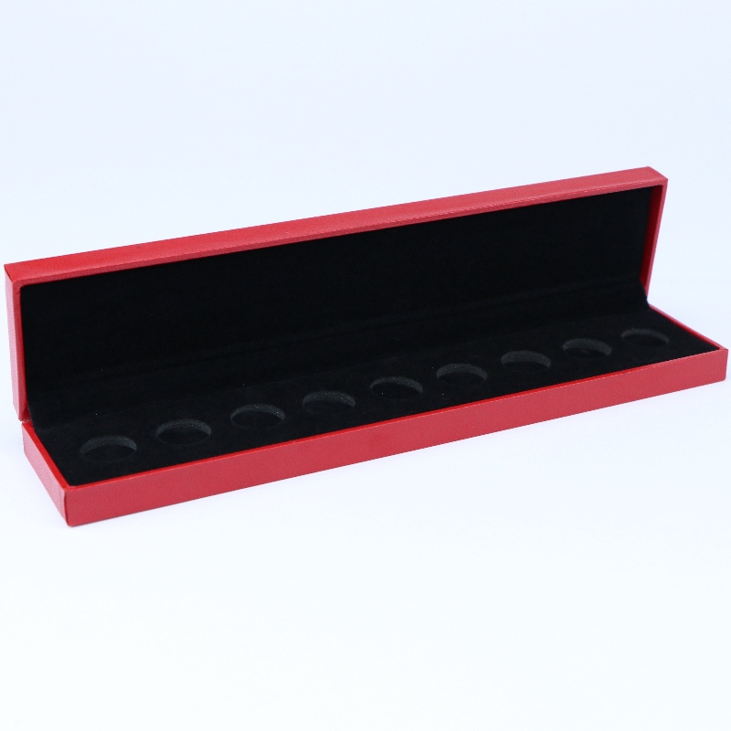 Element V-11 prostokąt Sztuczne pudełko ze skóry ekologicznej na monetę 210 * 35 mm, znaczek i naszyjnik itp. Mm. 240 * 52 * 30, waga około 130g