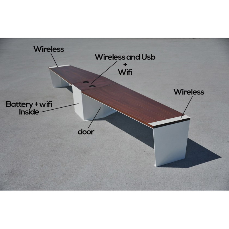 Oszczędzanie energii Własny kształt koloru Smart Solar Powered Bench
