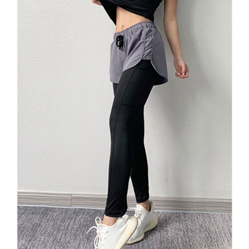 Ćwiczenie z modą damską Fałszywe dwuczęściowe spodnie do jogi do biegania