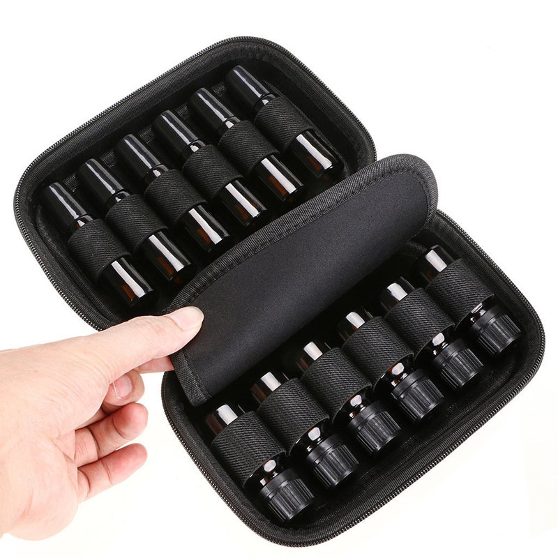 12 siatka worek na olejki esencja worek do przechowywania butelek na zamek błyskawiczny przenośny pojemnik na olejki eteryczne