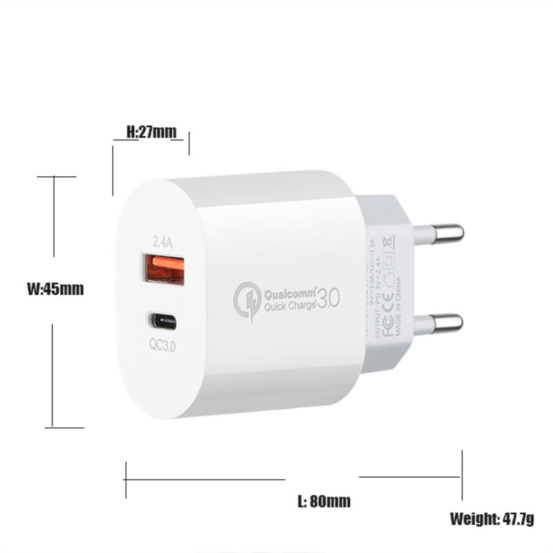 OEM Super Fast Wall Adaptor Type-c Qc 3.0 18w Pd Charger Usb Type C Adapter przenośna ładowarka