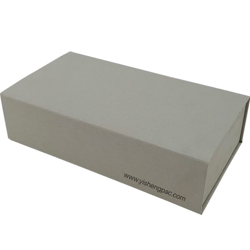 Grey Gift Box z magnetycznym zamknięciem, Pudełko z kołnierzem dla prezentów, Pudełko z kartką