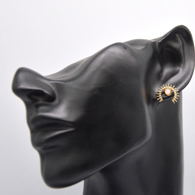 Pozłacane kolczyki agatowe, złote kolczyki damskie ze stali nierdzewnej Chiny Fabryka przetwarzania biżuterii Ruifanbao