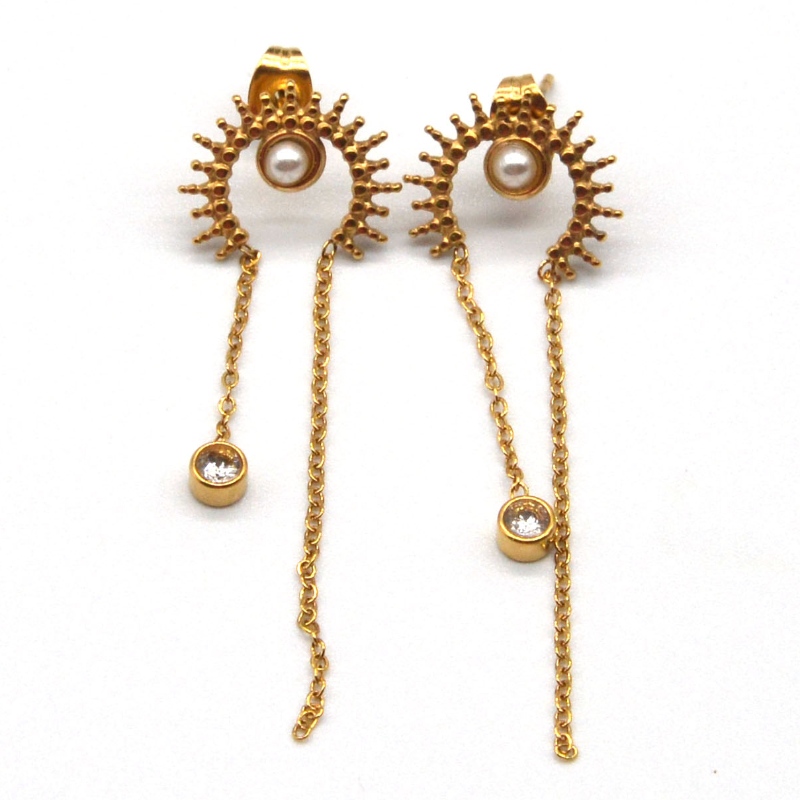 Okrągłe kolczyki, frędzle, zawieszki próżniowe, łańcuszki, wisiorki, śliczne kolczyki, biżuteria Chiny Ruifanbao fabryka przetwarzania biżuterii