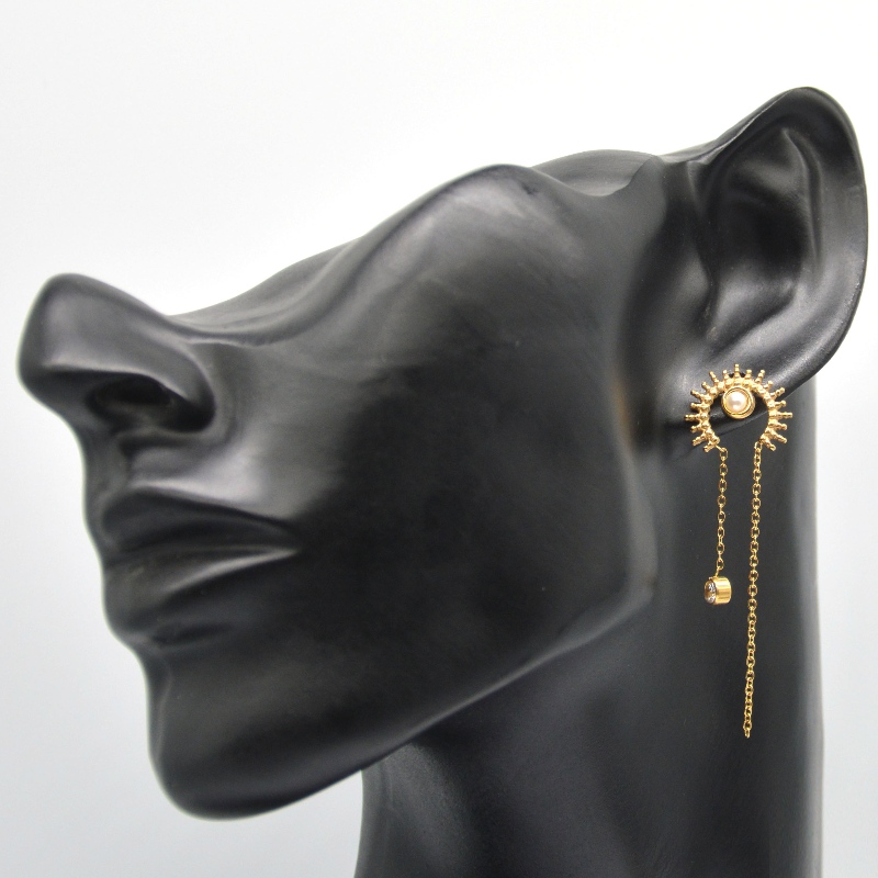 Okrągłe kolczyki, frędzle, zawieszki próżniowe, łańcuszki, wisiorki, śliczne kolczyki, biżuteria Chiny Ruifanbao fabryka przetwarzania biżuterii