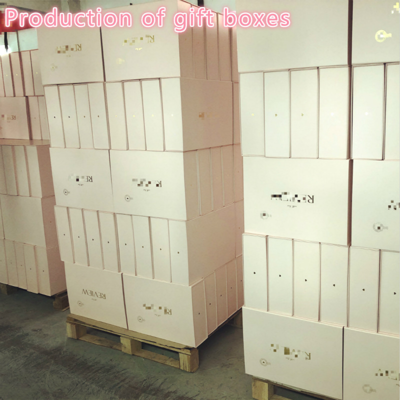 Różowy Elegancki Papier Pudełko Kosztowne Styl Własne pudełko na ubrania