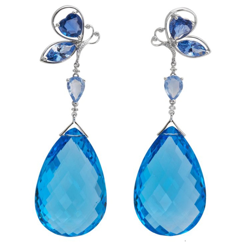 925 sterling silver motyl wisiorek kolczyki ustawienie pazura rzemiosło Chiny Ruifanbao fabryka przetwarzania biżuterii