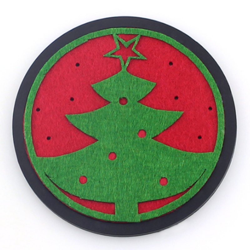 10 okrągłych zagęszczonych świątecznych podkładek filcowych